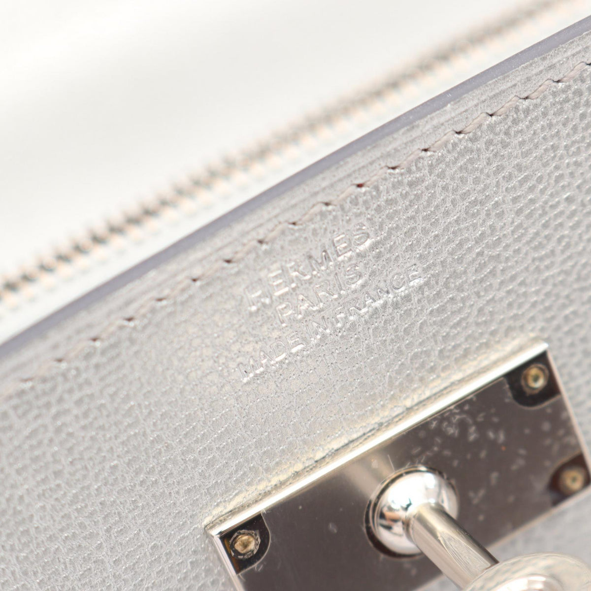 HERMES Kelly to Go Argent Shoulder Bag Silver leather Chevre Shakiram 2120300049740