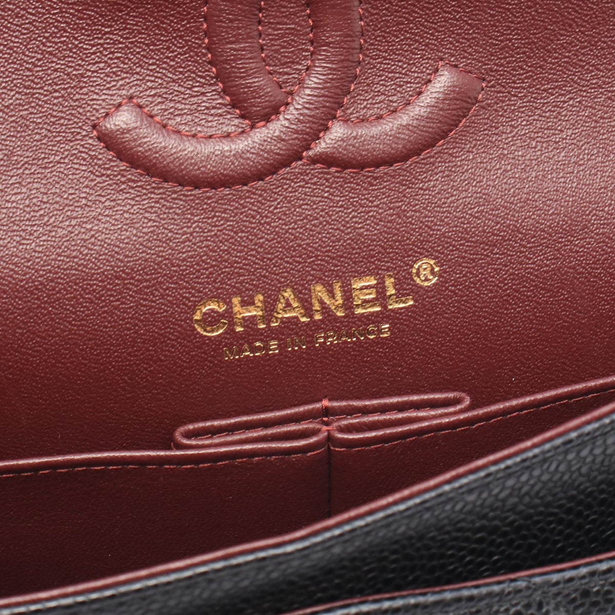 CHANEL Black Matelasse W flap Grained Calfskin leather A01113 2104102539173