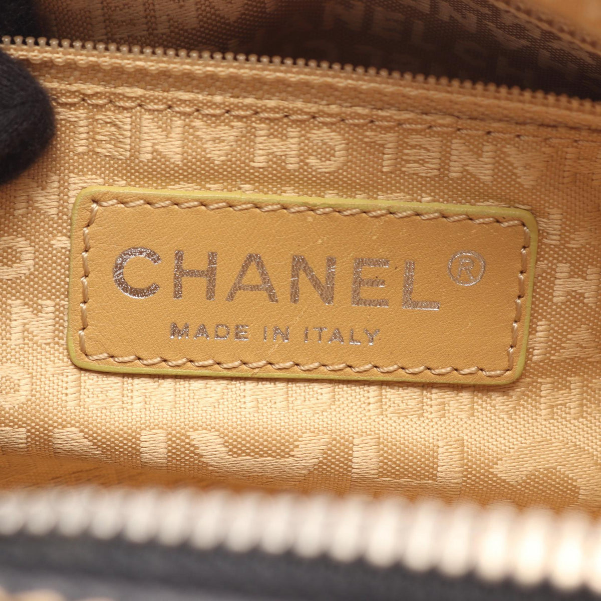 CHANEL Black Logo fringe leather 2107400259927