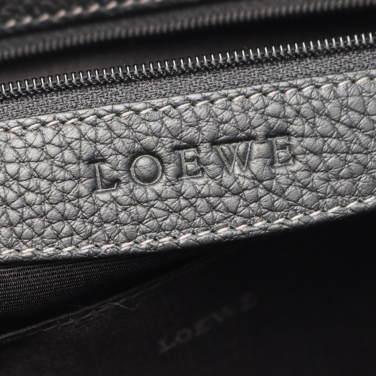 LOEWE Sender Large Boston bag Black leather 2101219982175