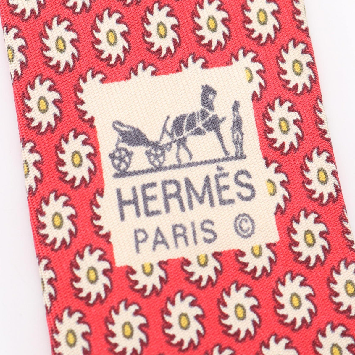 HERMES Overall handle tieWhite White Red/White/Yellow silk silk 2104102536547