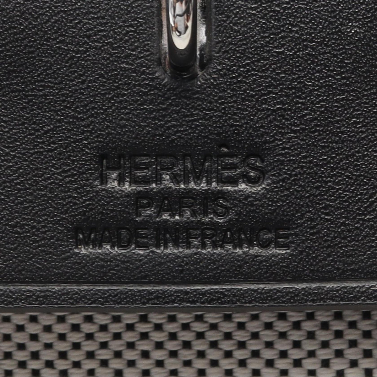 HERMES Alebag Zip MM 2WAY Handbag White/Black Toile officier Other Toile officier / Vache leather hunter 2121400019770