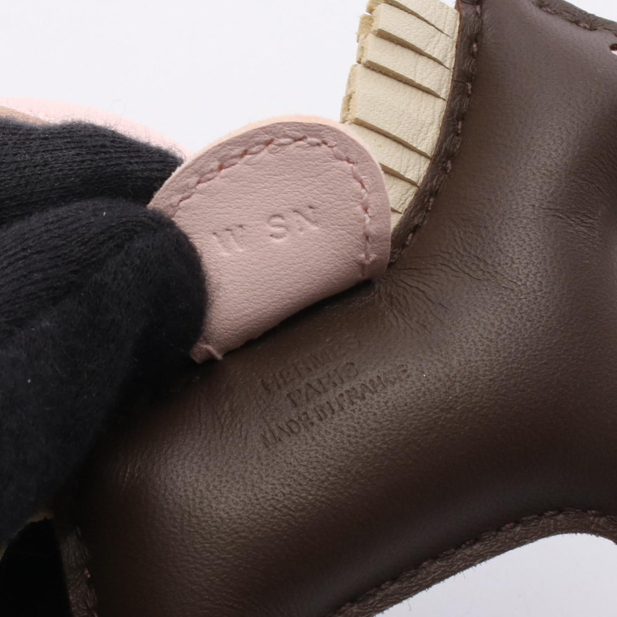 HERMES Rodeo PM Chocolat Cle Rose Darling charm Brown/Beige/Pink Agneau milo Other Agneau milo 2100301251120