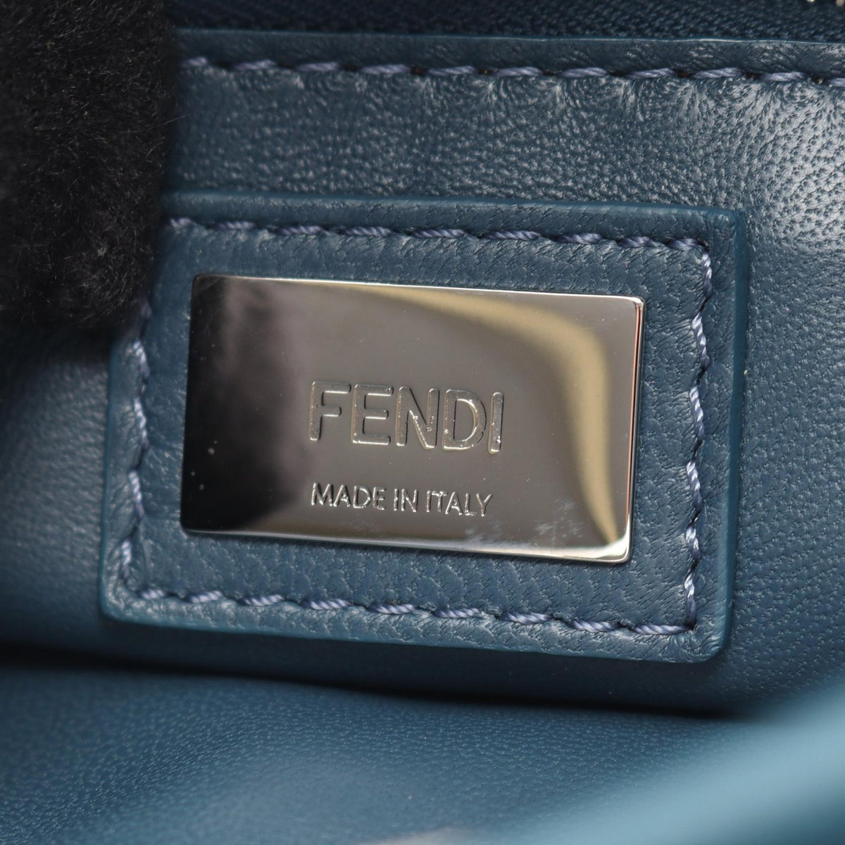FENDI Mini Peek Boo 2WAY Handbag Blue leather 8BN244 2107601181454