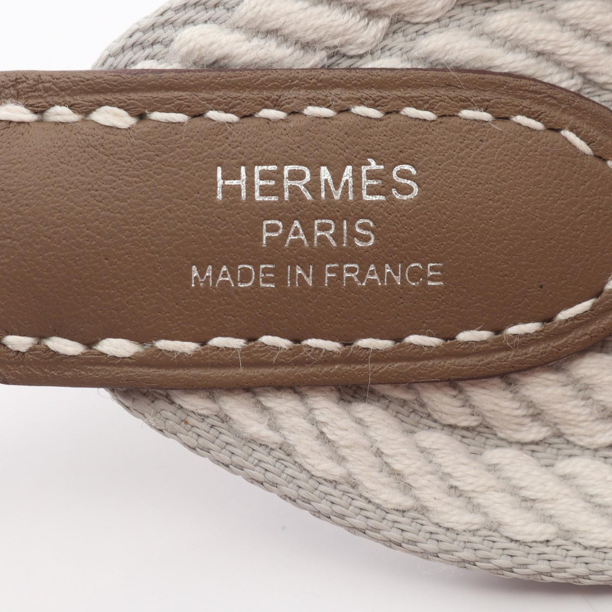 HERMES Bandouliere Cordage 50mm Gris pale Etoupe Grey Shoulder strapGris pale Gris pale White/Gray Towar canvas leather Vaux Swift leather 2120900132446
