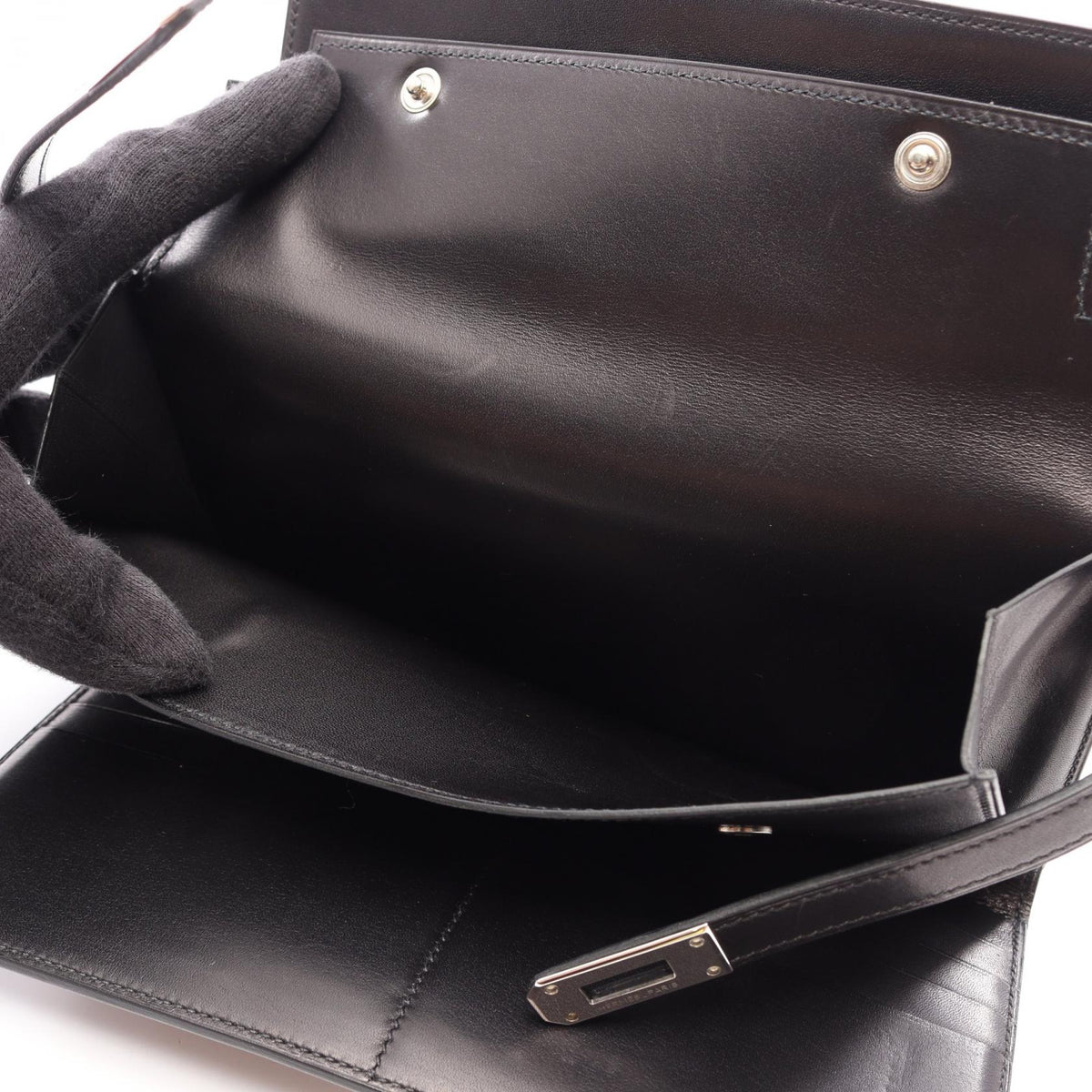 HERMES Kelly wallet Bifoldpurse Black Box calf leather Calfskin (cowhide) 2101220142957