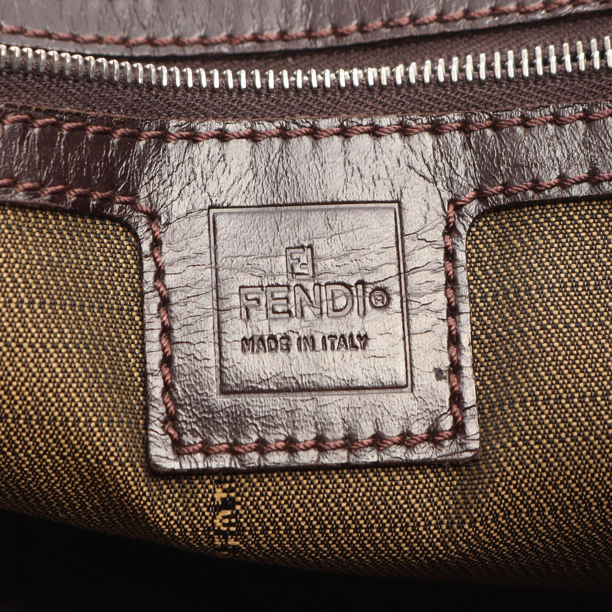 FENDI Zucca Tote Bag Brown canvas leather 26329 2101220153335