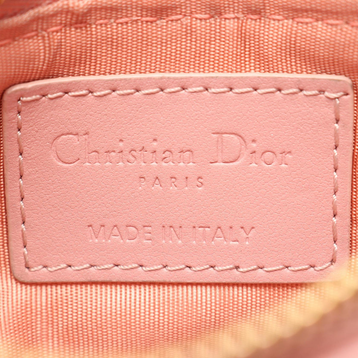 Dior LADY DIOR Christian Dior Cannage Keyring coin purse Pink leather S0972ONMJ 2101219853413