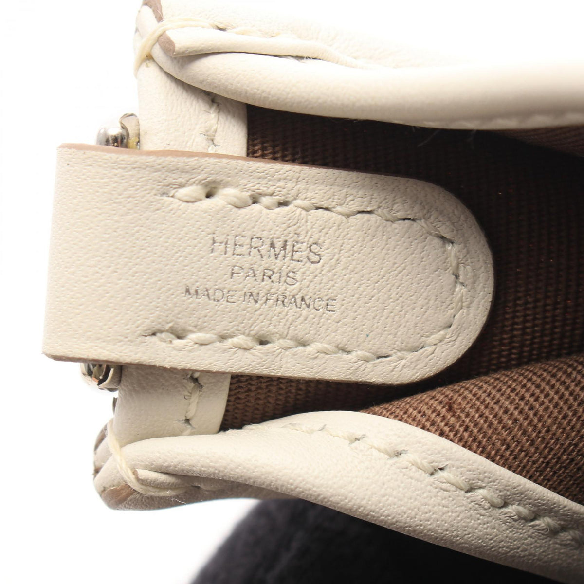 HERMES Neo Evelyne TPM Dune Gris pale Etoupe Grey Shoulder BagWhite White Brown/White Vaux Swift leather Other Toile Officier / Veau Swift leather 2107601181201