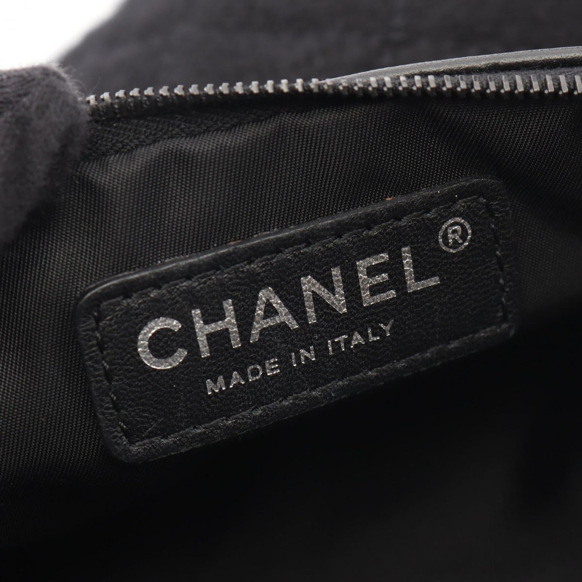 CHANEL Black COCO Mark reversible Nylon leather pile 2101219807645
