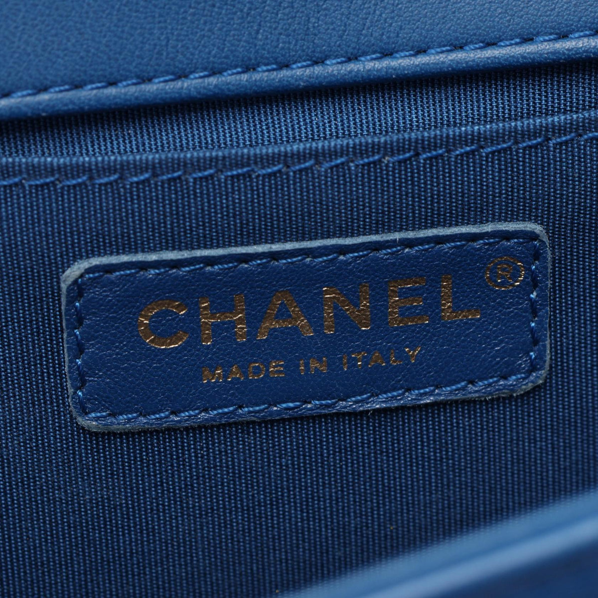 CHANEL Blue Boy Chanel Chevron V Stitch Lambskin (sheep leather) A67086 2101220185688