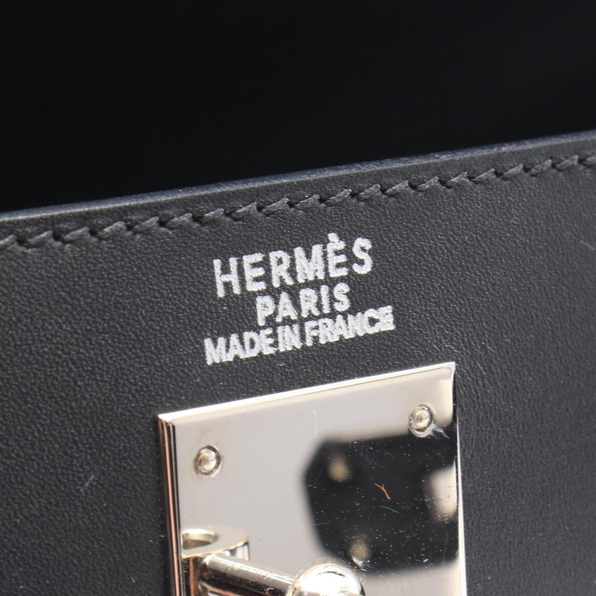 HERMES Kelly 32 outer stitch 2WAY Handbag Black Chamonix leather Other Chamonix leather 2101220205089