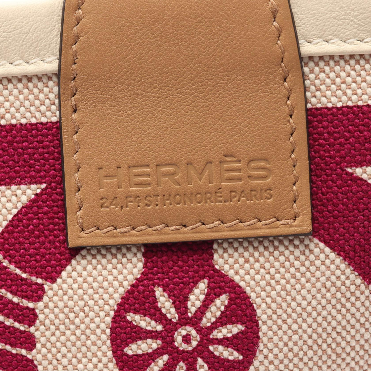 HERMES Steeple 25 Ecru Rose Purple Chai Tote BagBeige Beige Beige/Purple/Brown Toile H Other�Toile H / Swift leather 2106800645293