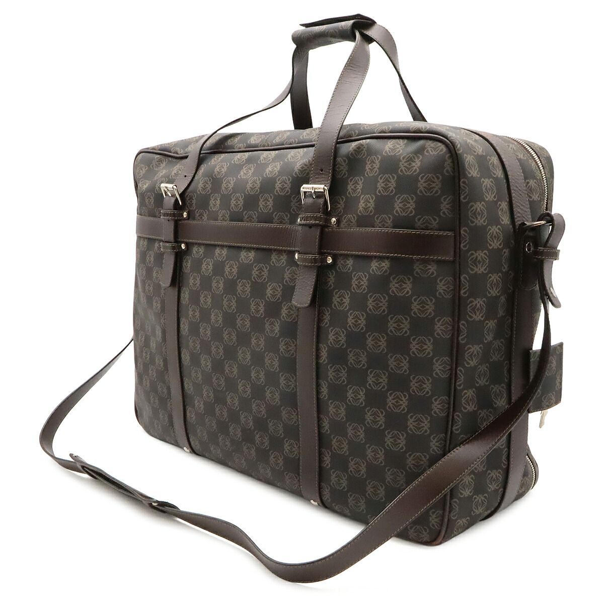 Loewe Repeat Anagram Coated Canvas Boston Bag