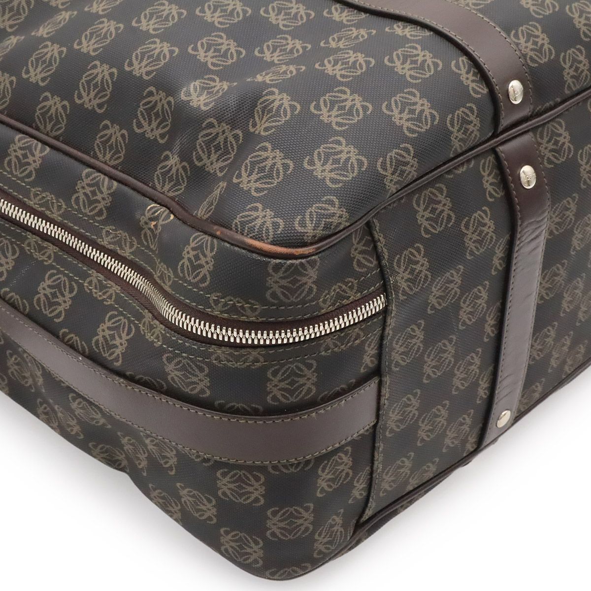 Loewe Repeat Anagram Coated Canvas Boston Bag