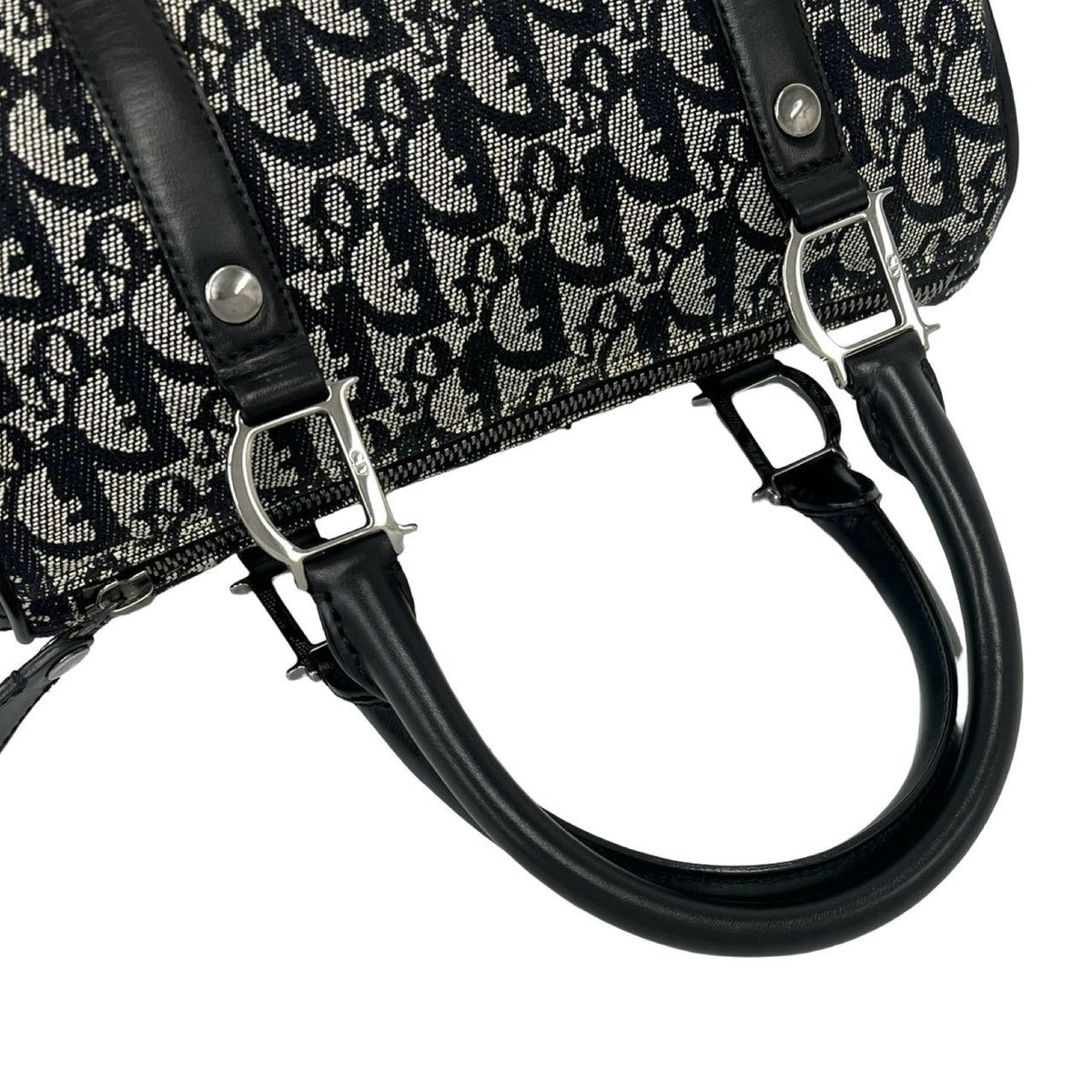 Christian Dior Trotter Canvas Leather Handbag