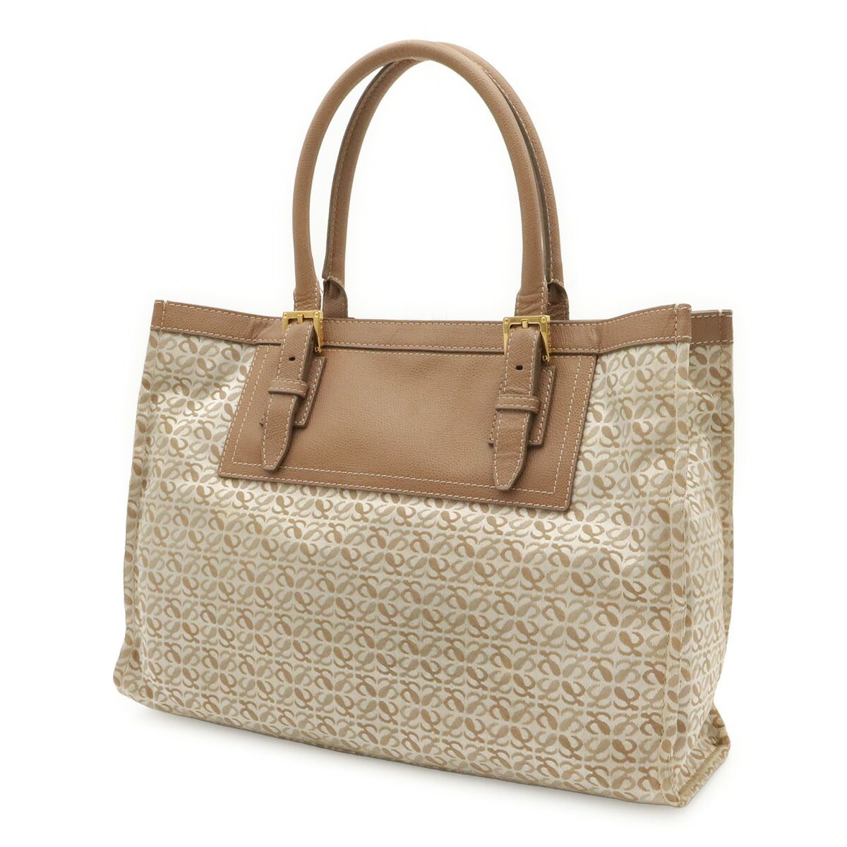 Loewe Anagram Leather Canvas Tote Bag