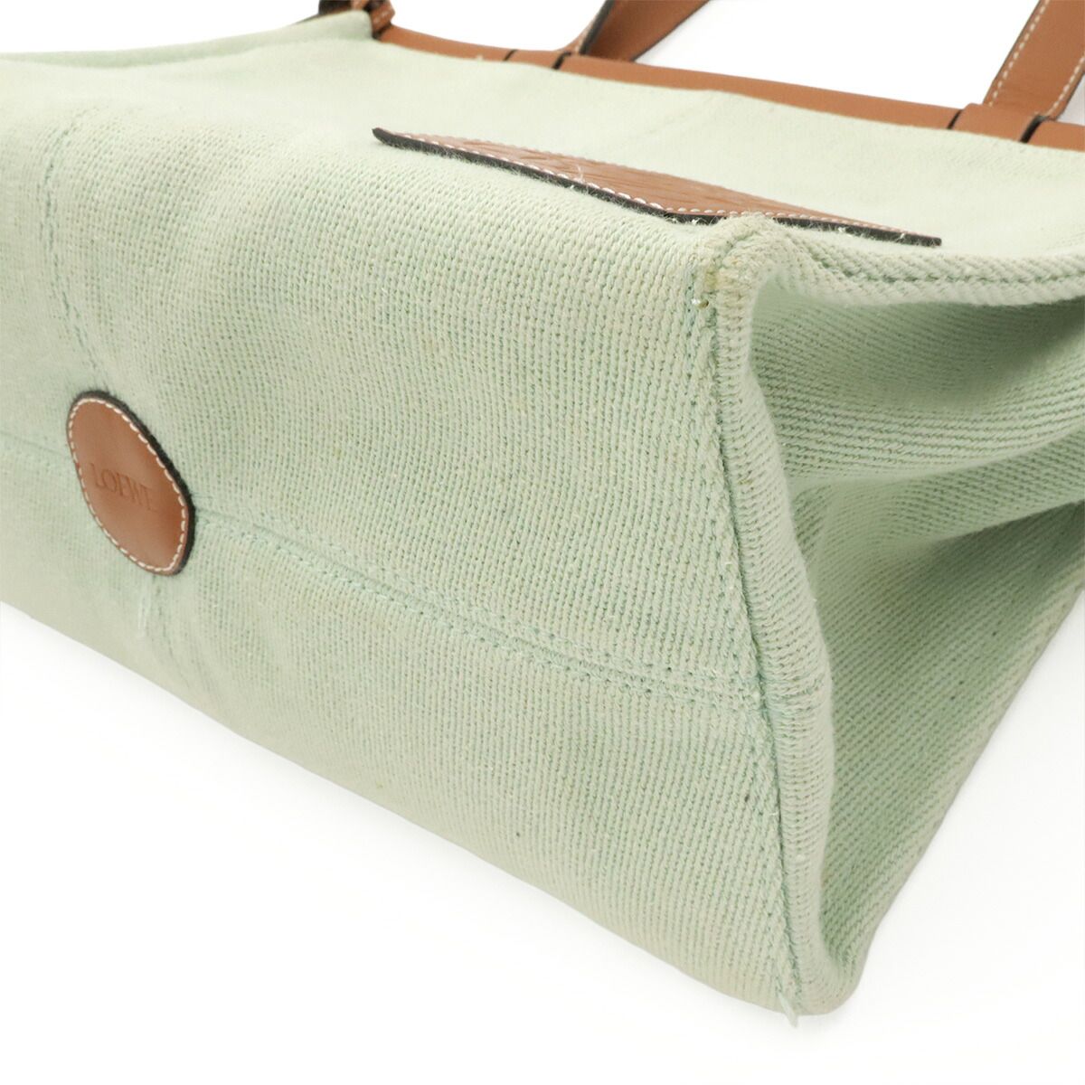 Loewe Cushion Tote Canvas Leather Tote Bag
