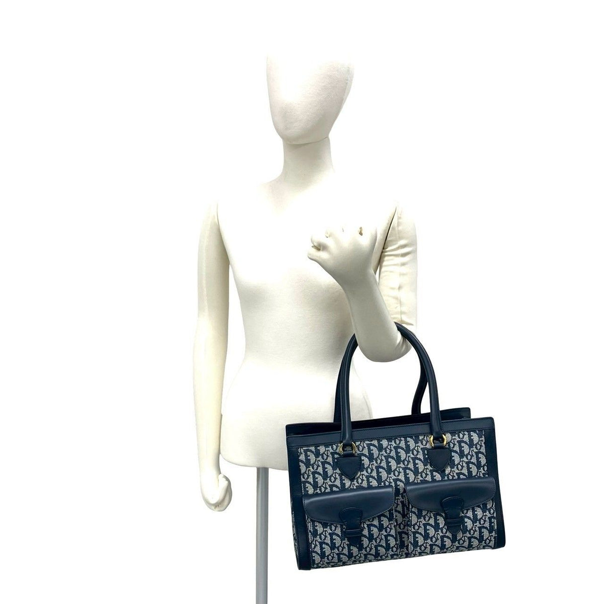 Christian Dior Trotter Canvas Leather Handbag