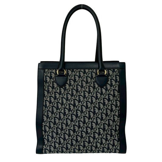 Christian Dior Trotter Canvas Leather Tote Bag