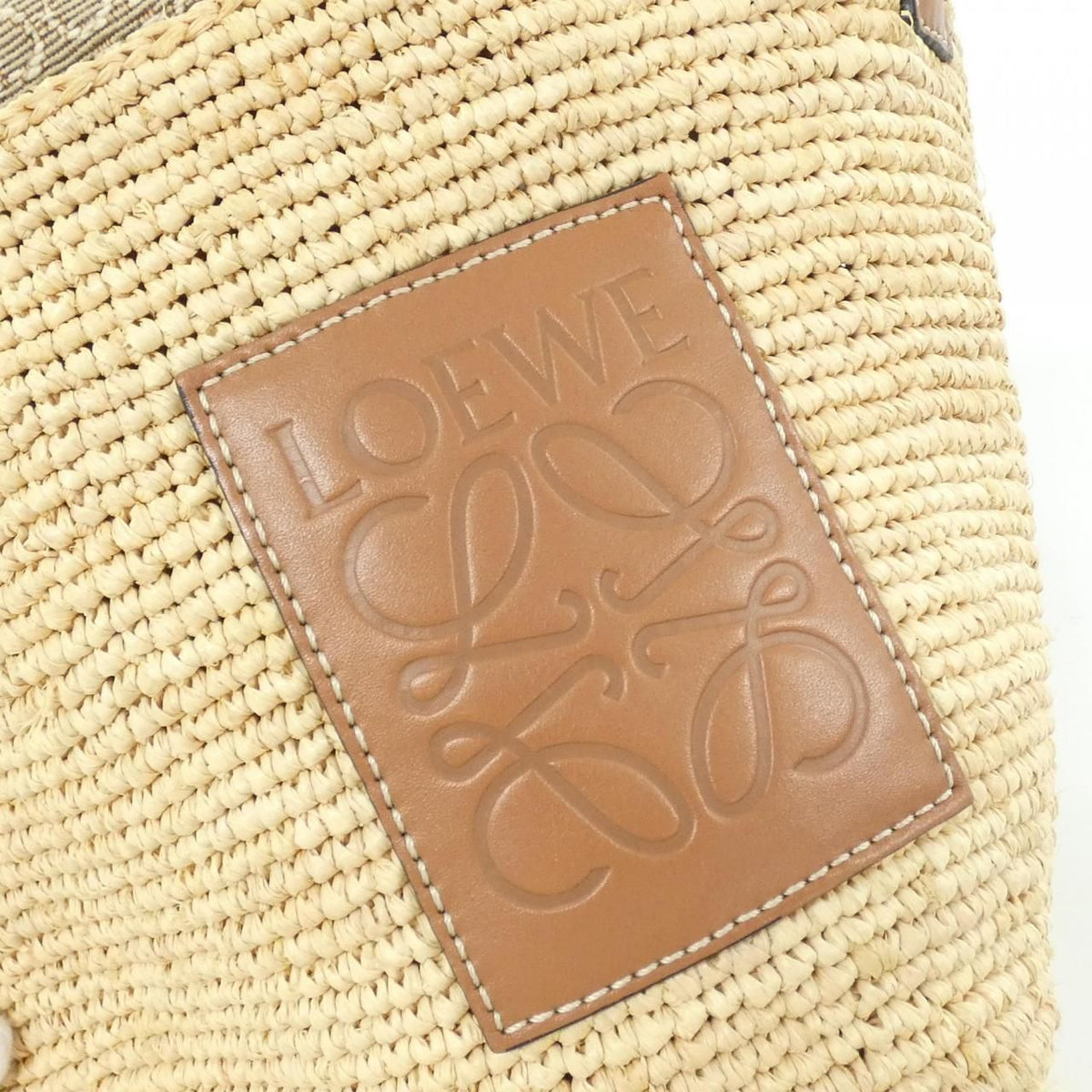 Loewe Anagram Jacquard Raffia Shoulder Bag