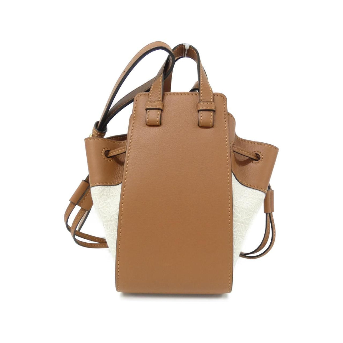 Loewe Hammock Drawstring Mini Anagram Jacquard Canvas Calf Shoulder Bag