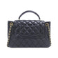 Chanel Grained Calfskin Lambskin Shoulder Bag
