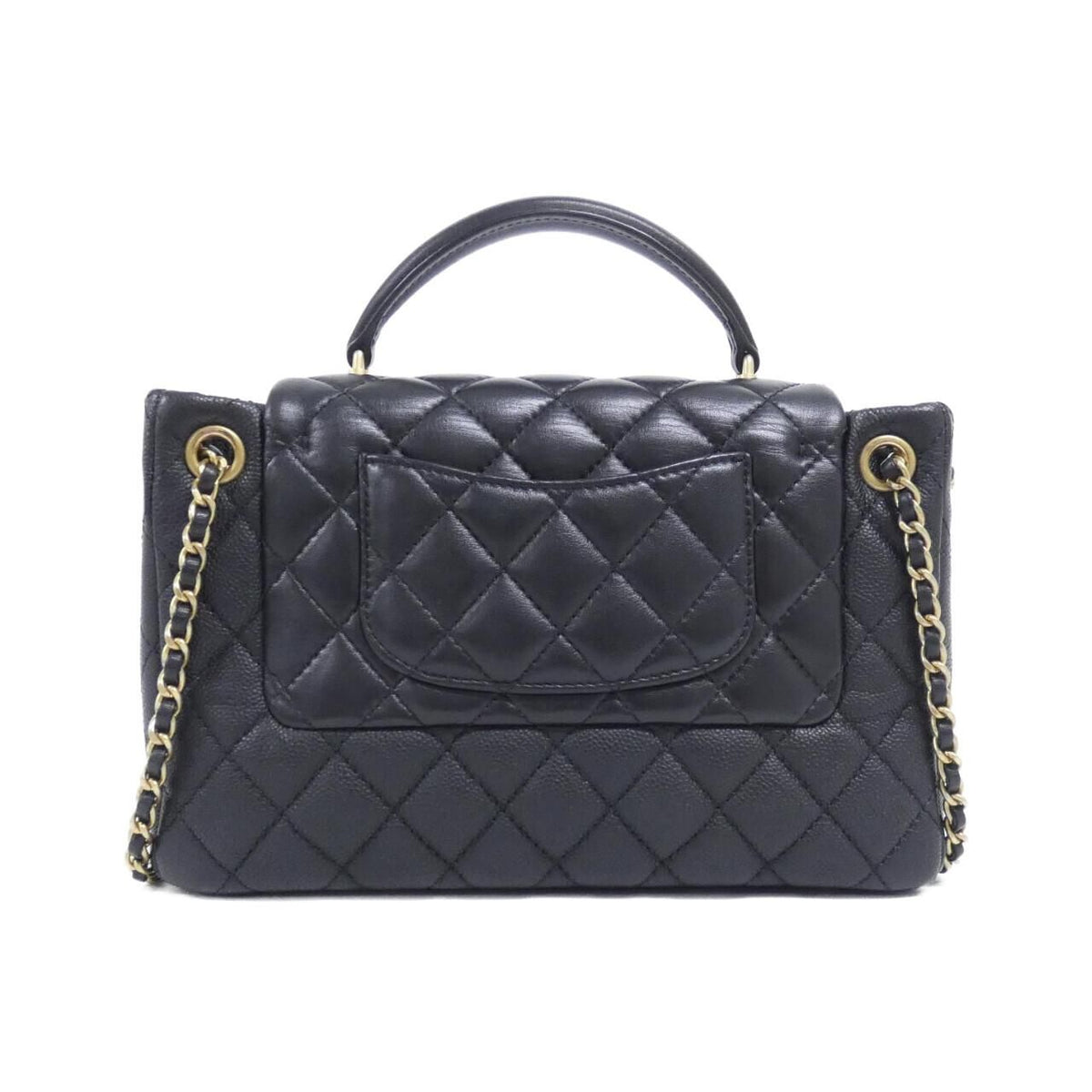 Chanel Grained Calfskin Lambskin Shoulder Bag