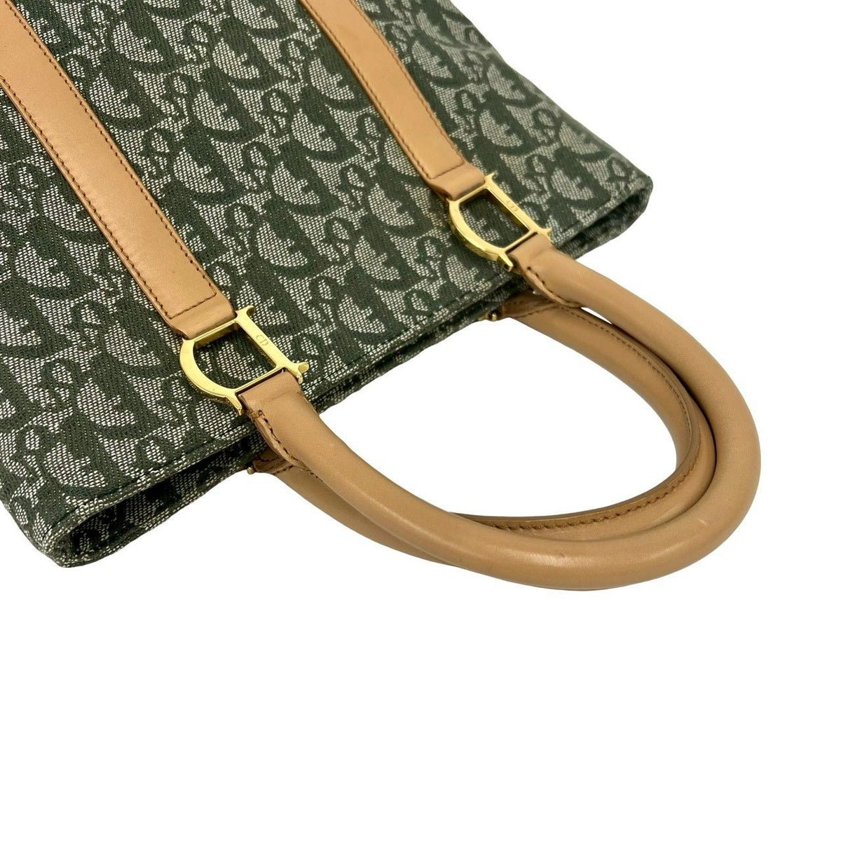 Christian Dior Trotter Canvas Leather Handbag