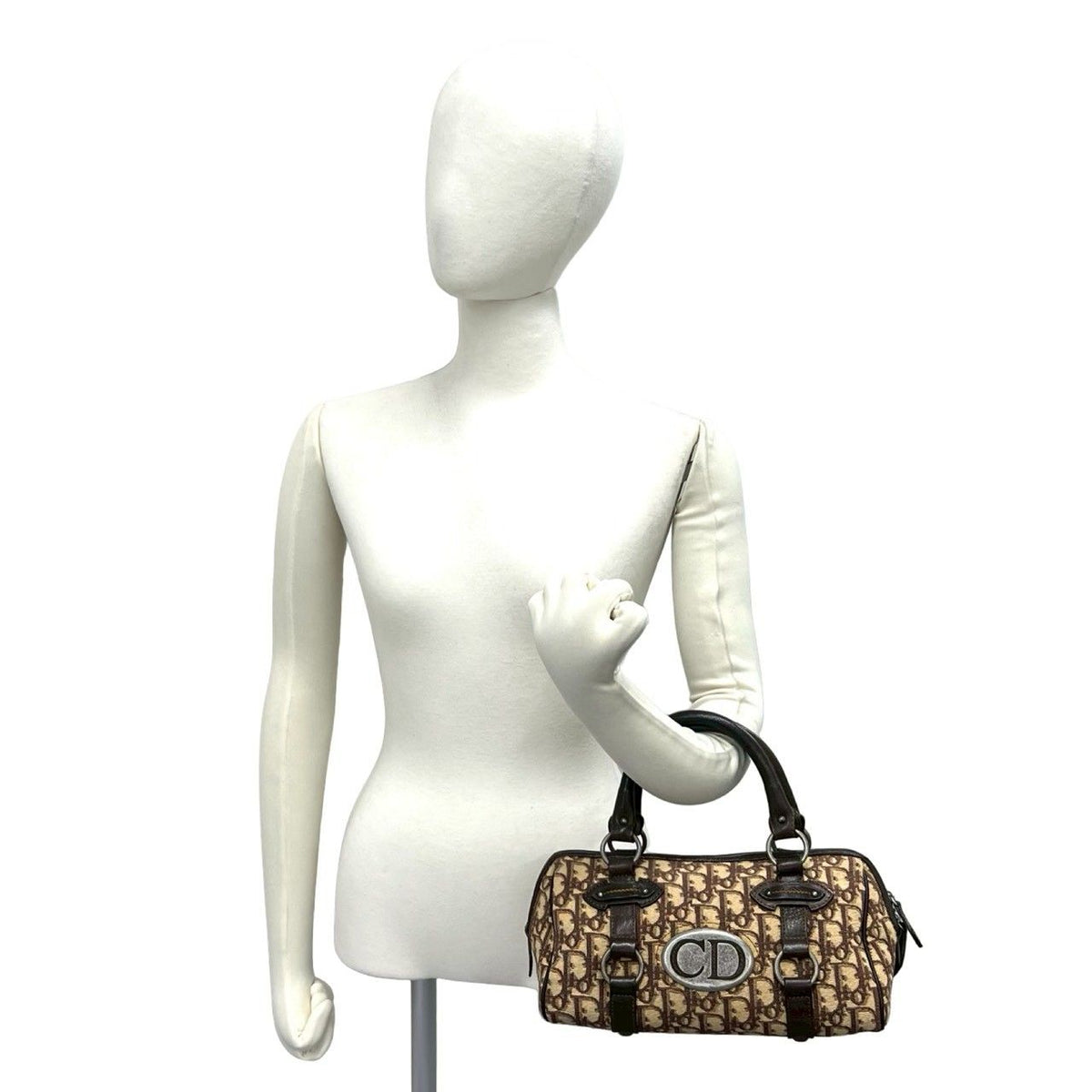 Christian Dior Trotter Canvas Leather Handbag