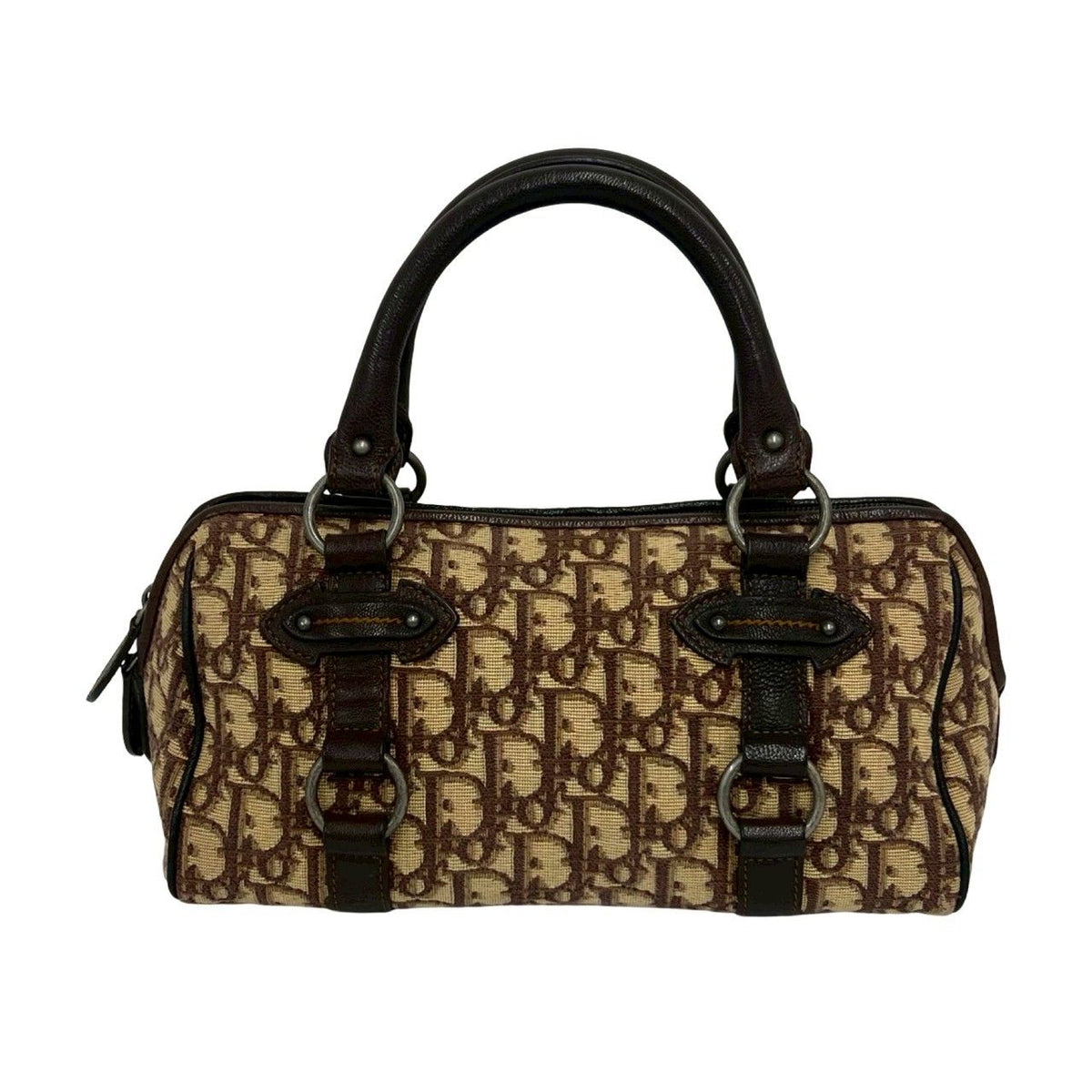 Christian Dior Trotter Canvas Leather Handbag