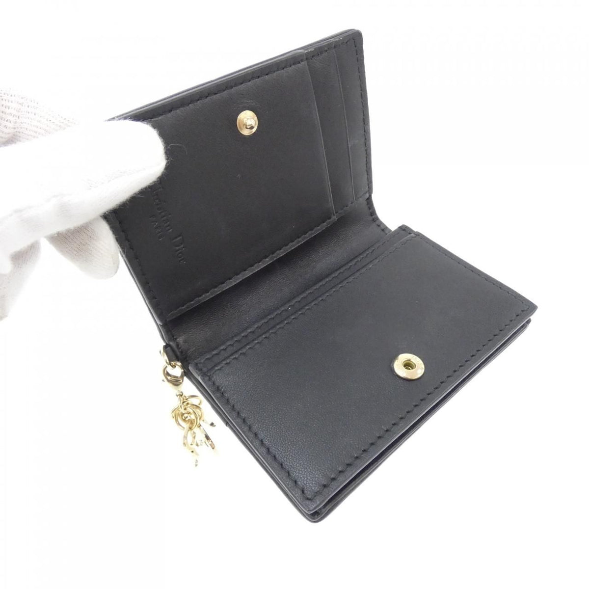 Christian Dior Lady Dior Bloom Leather Card Holder