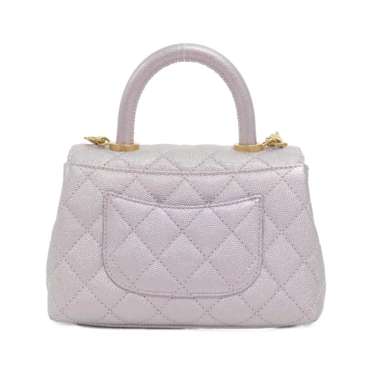 Chanel Coco Handle Metallic Caviar Skin Handbag