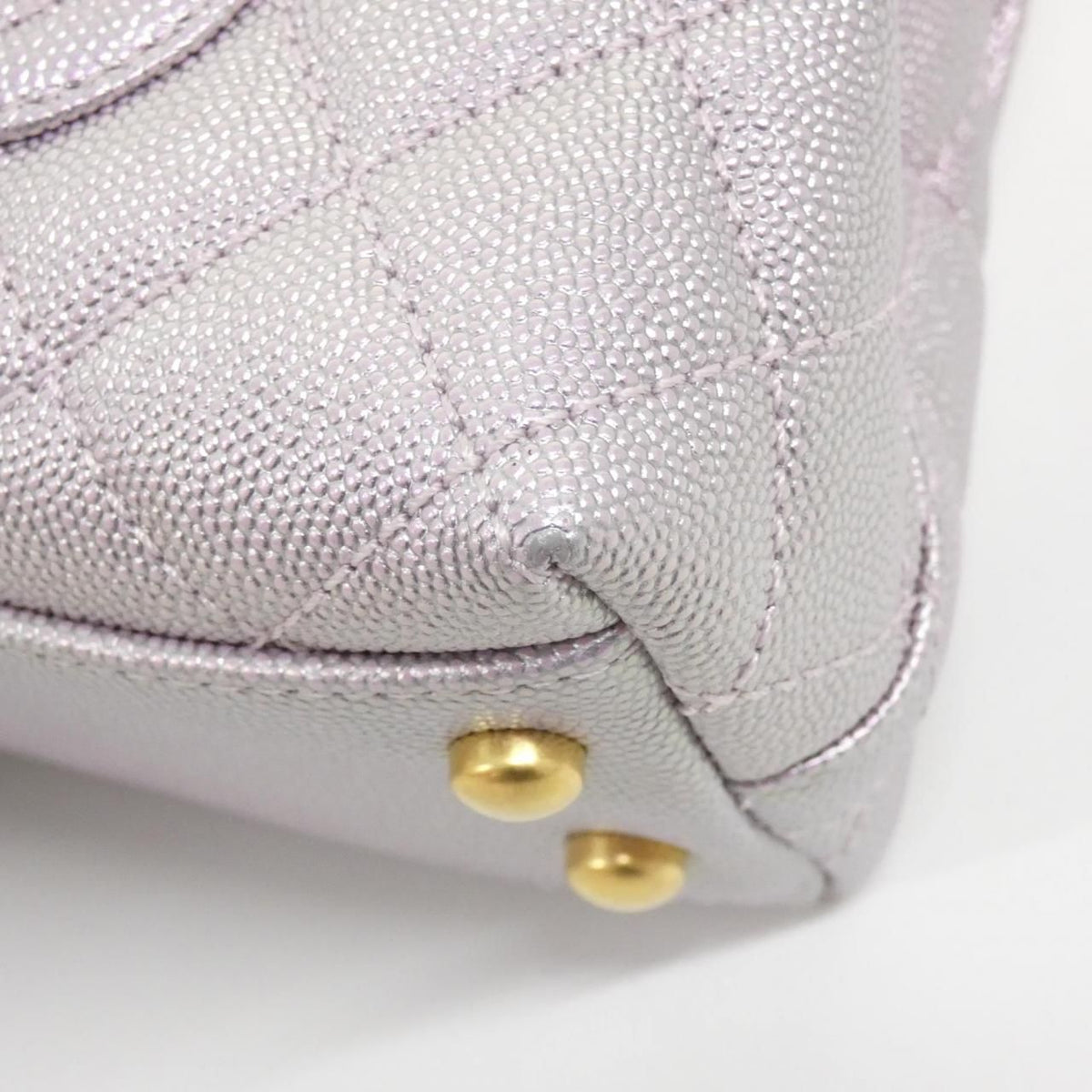 Chanel Coco Handle Metallic Caviar Skin Handbag