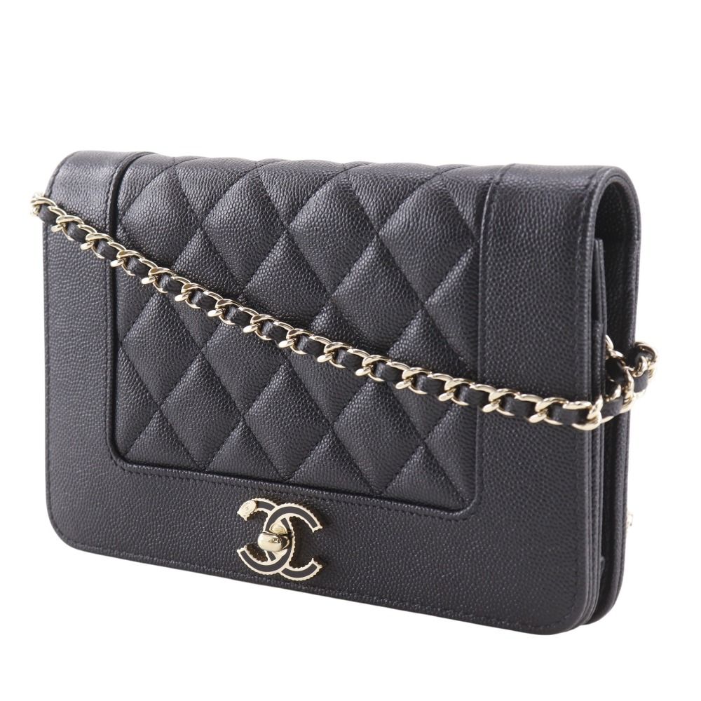 Chanel Mademoiselle Caviar Chain Wallet