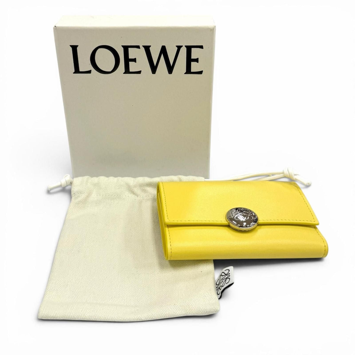 Loewe Pebble Shiny Nappa Calfskin Tri Fold Wallet