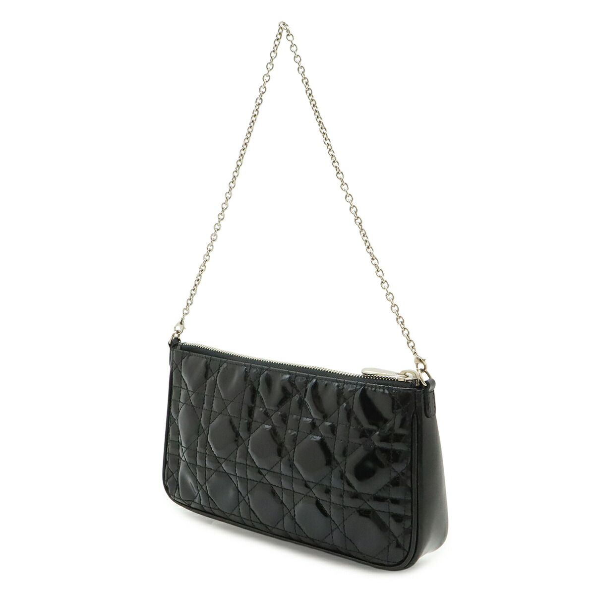 Christian Dior Lady Dior Patent Leather Shoulder Bag