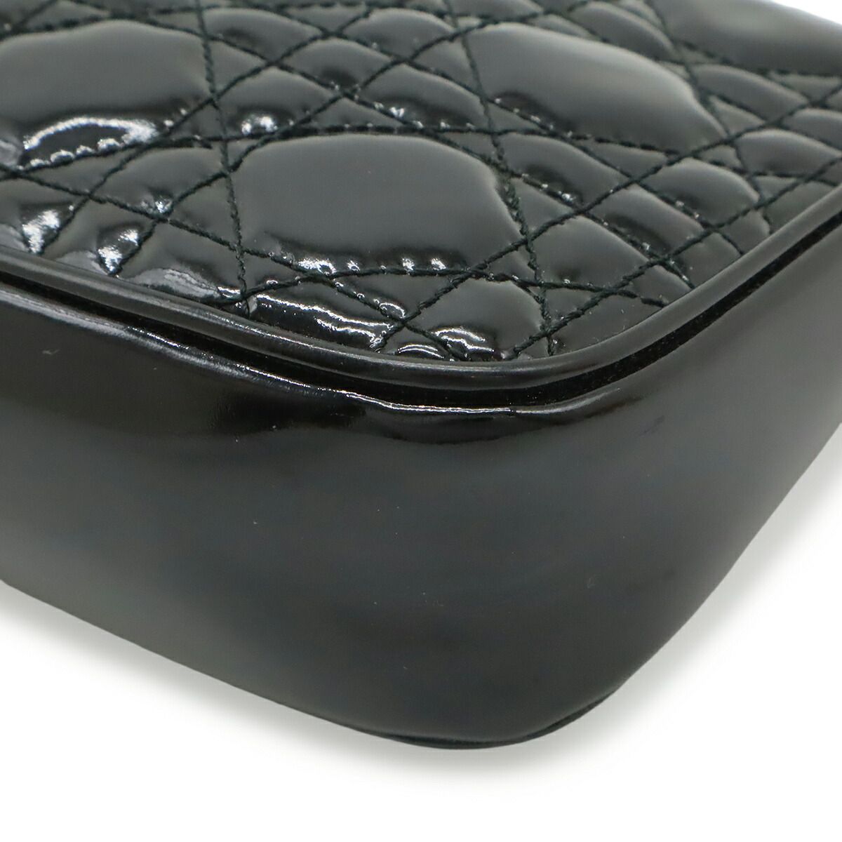Christian Dior Lady Dior Patent Leather Shoulder Bag