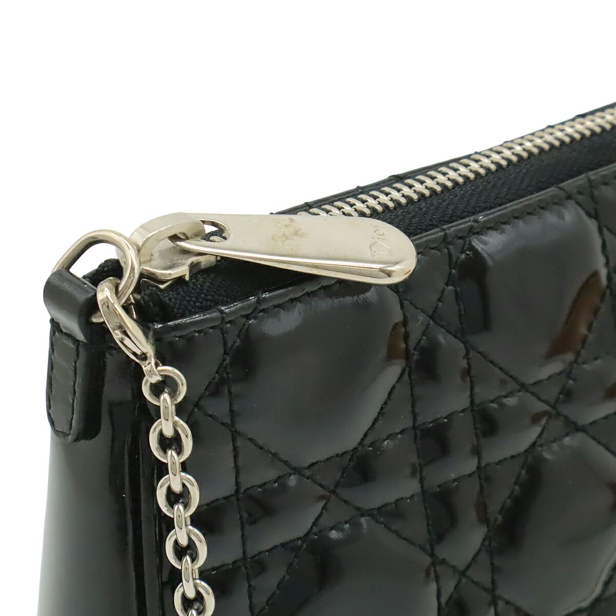Christian Dior Lady Dior Patent Leather Shoulder Bag