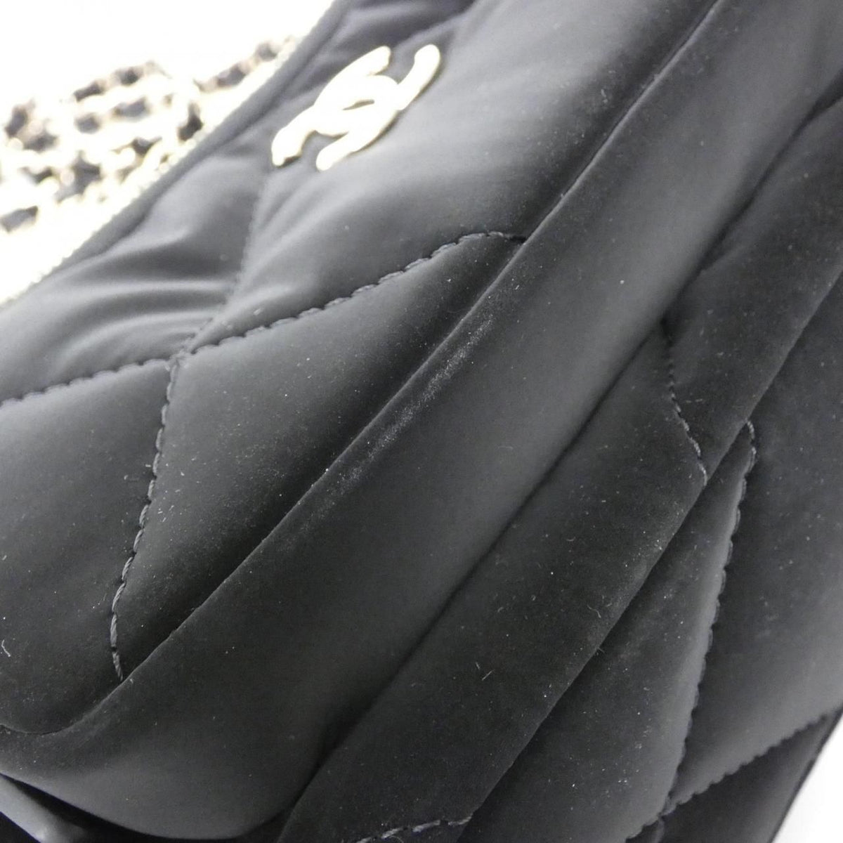 Chanel Chain Clutch Nylon Leather Clutch Bag