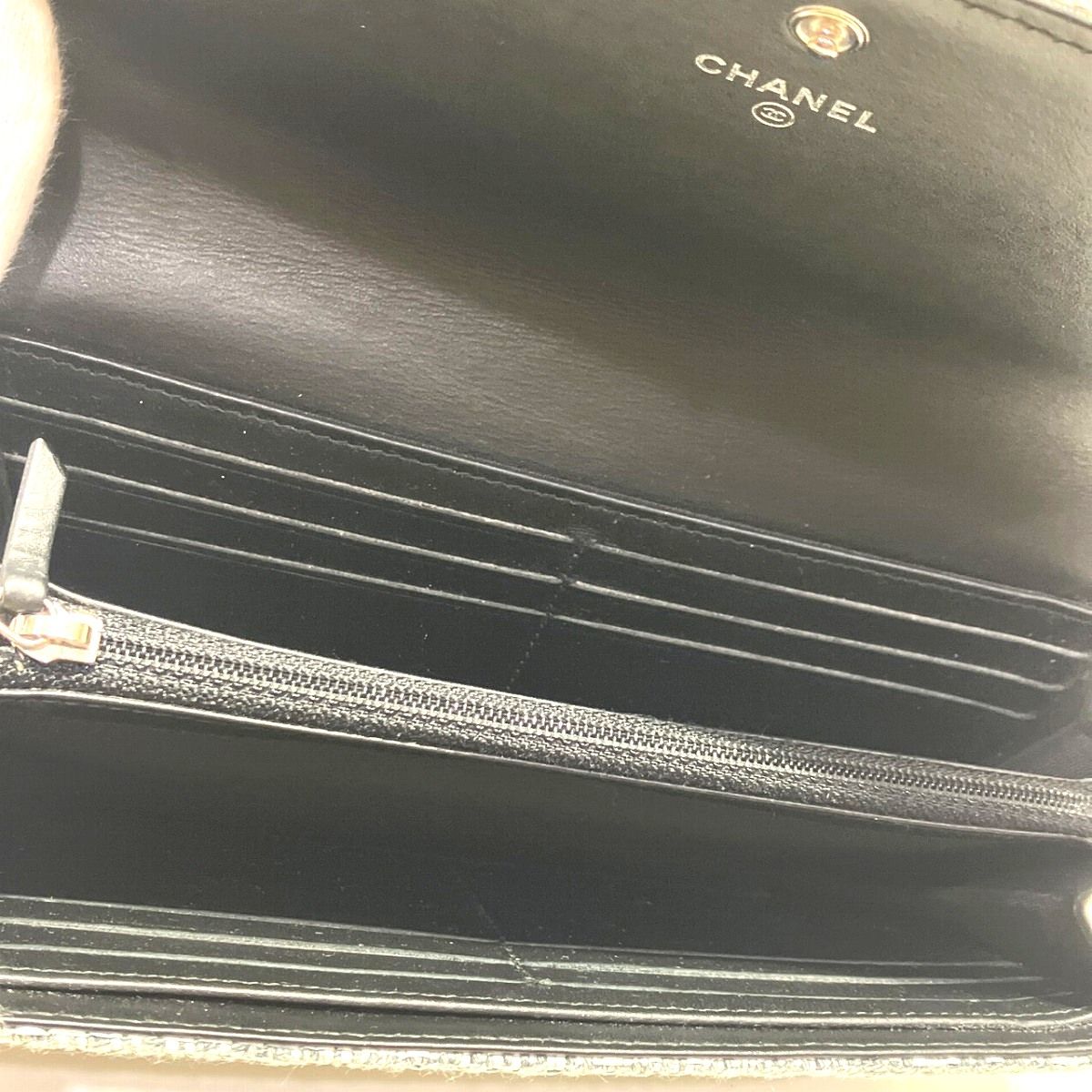 Chanel Deauville Canvas Long Wallet