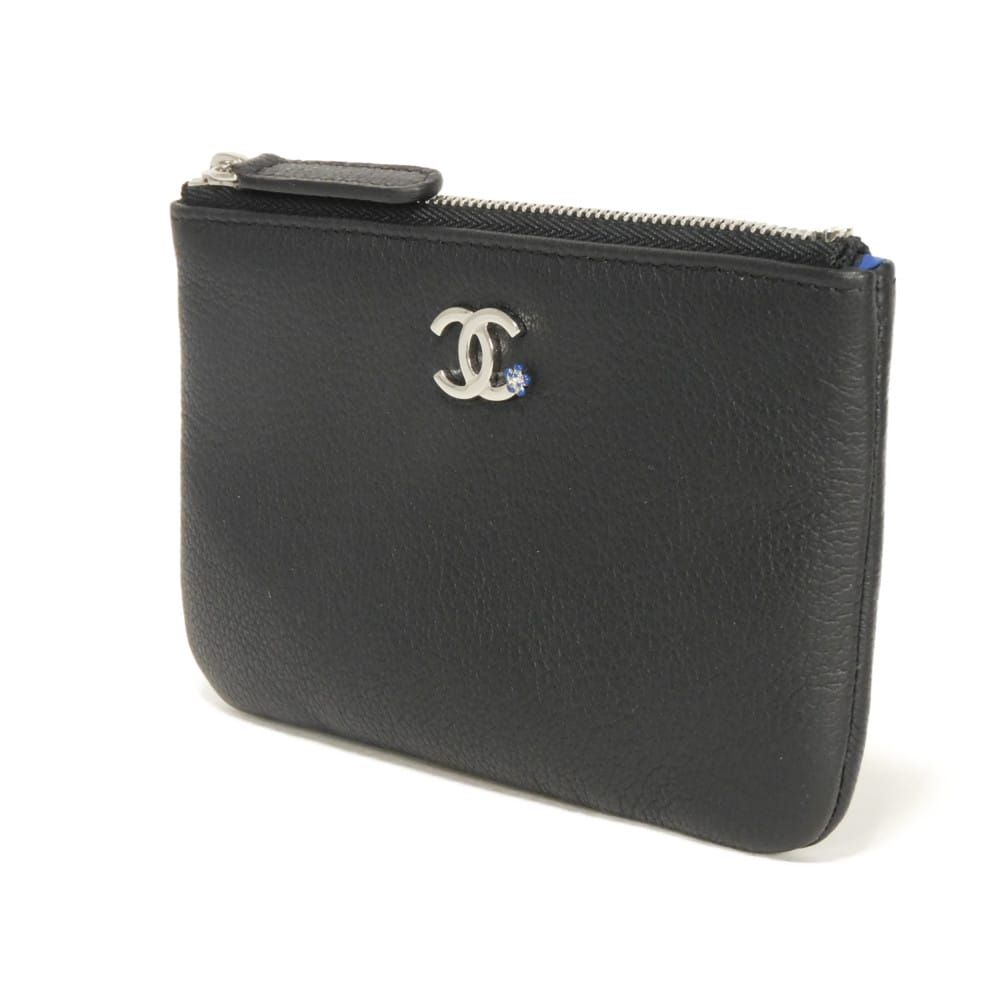 CHANEL Coco Mark Petit Camellia Goatskin Coin Case