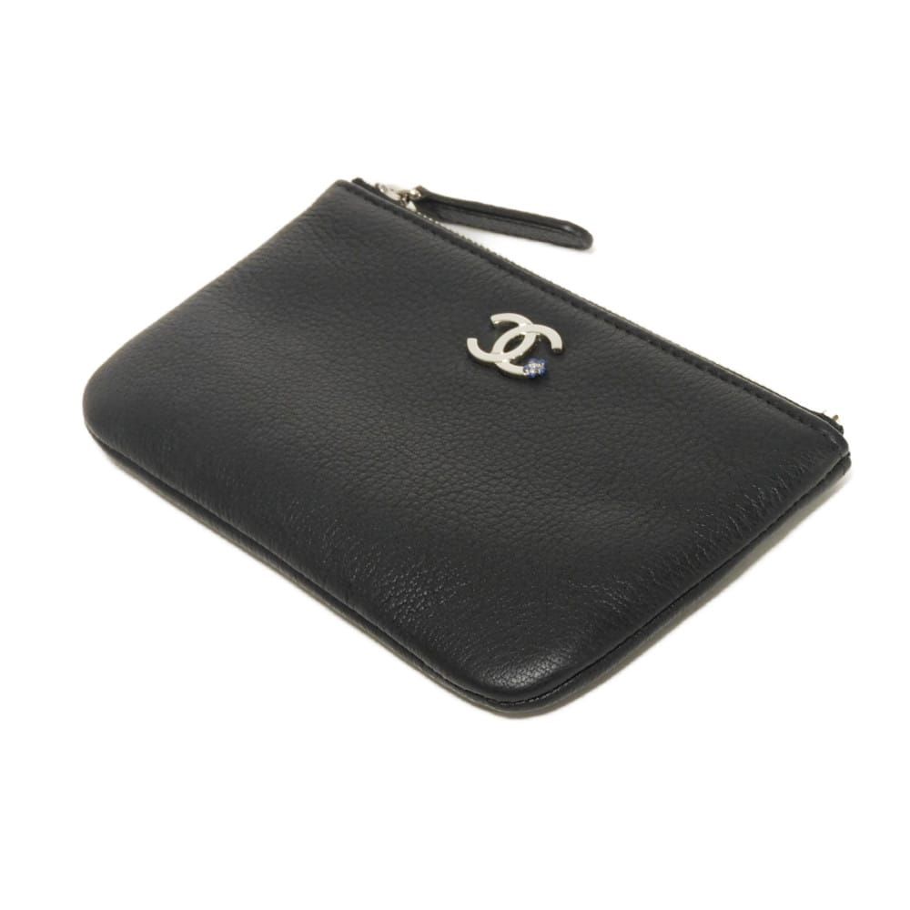 CHANEL Coco Mark Petit Camellia Goatskin Coin Case