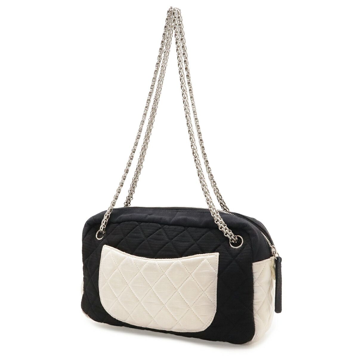 Chanel 2.55 Satin Canvas Shoulder Bag