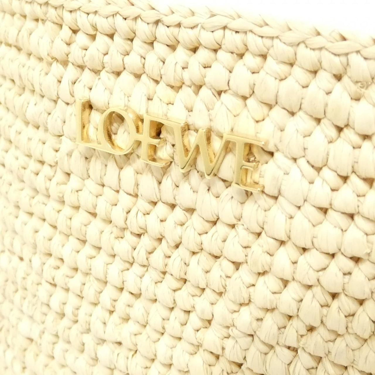 Loewe Puzzle Fold Tote Raffia Calf Tote Bag