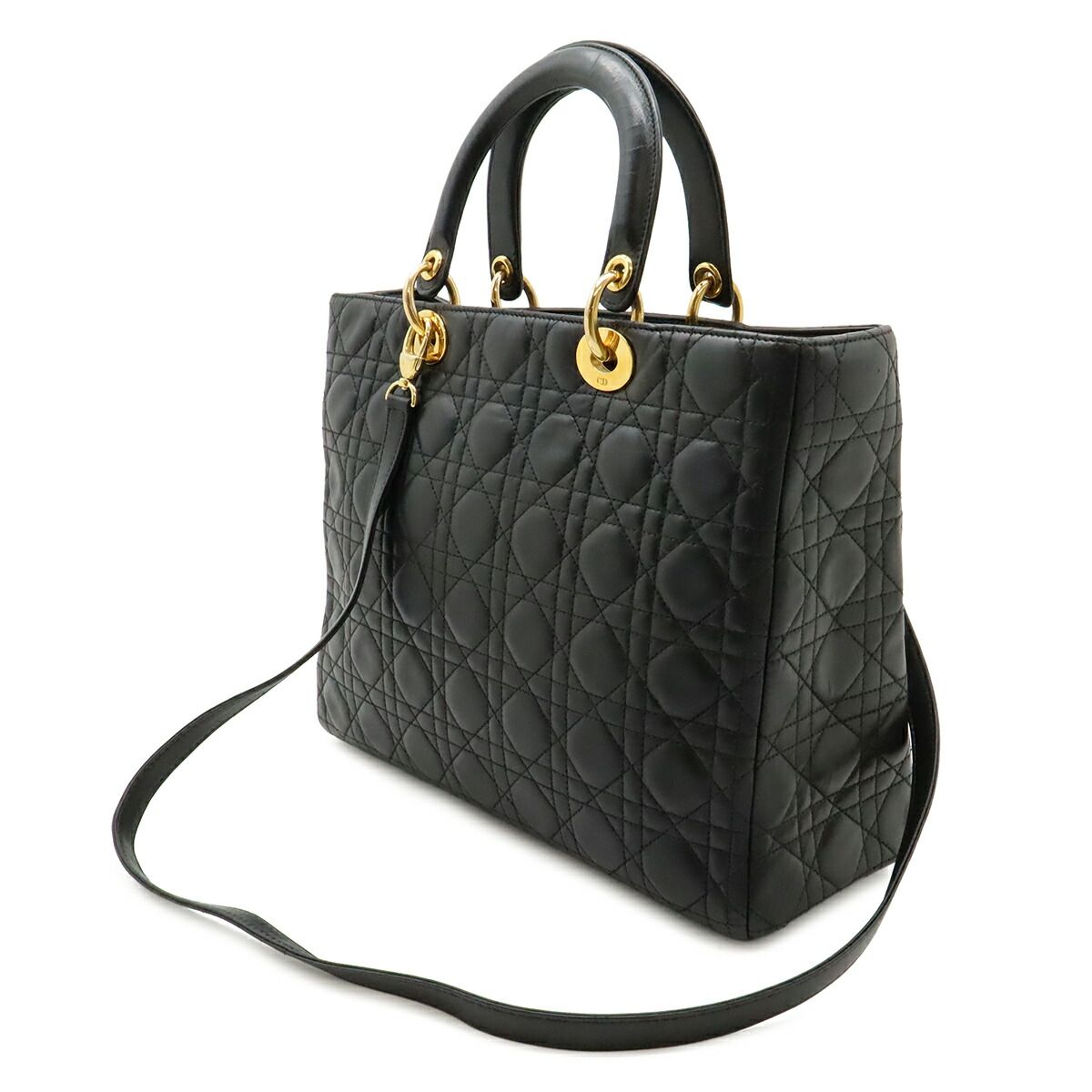 Christian Dior Lady Dior Leather 2way Handbag
