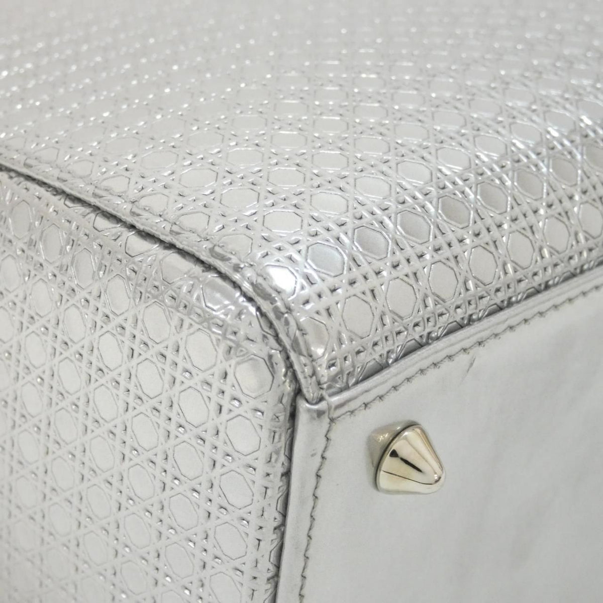 Christian Dior Lady Dior Metallic Leather Handbag