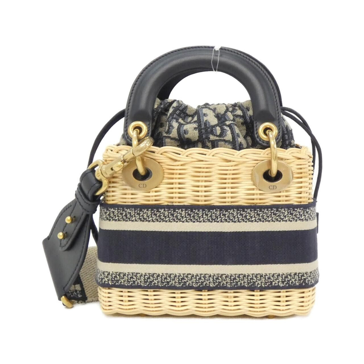 Christian Dior Dior Oblique Natural Wicker Handbag