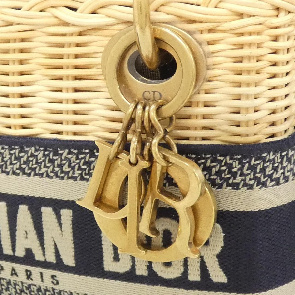 Christian Dior Dior Oblique Natural Wicker Handbag