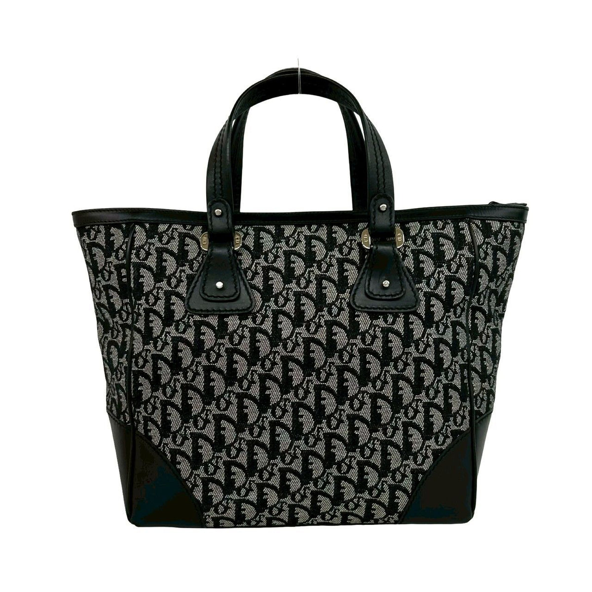 Christian Dior Trotter Canvas Leather Tote Bag